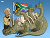 Cartoon: Nelson Mandela (small) by Tjeerd Royaards tagged mandela apartheid south africa corruption crime poverty slums