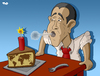 Cartoon: One-year anniversary (small) by Tjeerd Royaards tagged obama,president,year,anniversary,terror,dynamite,usa,united,states