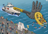 Cartoon: Pushbacks (small) by Tjeerd Royaards tagged eu,europe,frontex,migrants,pushbacks