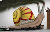 Cartoon: Shell in court (small) by Tjeerd Royaards tagged shell,climate,change,global,warming,emissions,carbon,environment,nature,oil