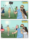Cartoon: Summer 2020 (small) by Tjeerd Royaards tagged pandemic,coronavirus,selfie,tourism,summer,vacation,holiday