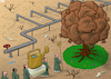 Cartoon: The sanctitiy of profit (small) by Tjeerd Royaards tagged profit,greed,nature,environment,money