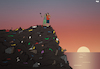 Cartoon: Tourism (small) by Tjeerd Royaards tagged trash,sunset,selfie,tourist,travel,nature,environment,waste