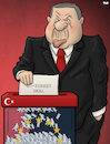 Cartoon: Turkish Diplomacy (small) by Tjeerd Royaards tagged turkey,erdogan,eu,border,europe,refugees,migrants,greece