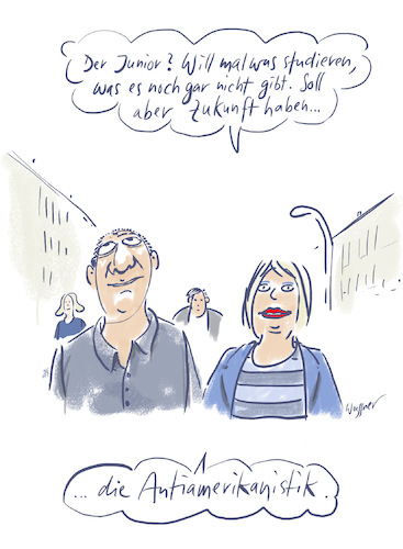 Cartoon: Antiamerikanistik (medium) by woessner tagged cartoons,karikaturen,woessner,populismus,maga,rechtspopulismus,linkspopulismus,akademisierungswahn,zukunft,antiamerikanistik,amerikanistik,studienfach,uni,antiamerikanisch,trump,usa,amerika,anti,dagegen,studieren,akademiker,studenten,studierende,studium,universität,bildung,politik,grossmacht,imperialismus,cartoons,karikaturen,woessner,populismus,maga,rechtspopulismus,linkspopulismus,akademisierungswahn,zukunft,antiamerikanistik,amerikanistik,studienfach,uni,antiamerikanisch,trump,usa,amerika,anti,dagegen,studieren,akademiker,studenten,studierende,studium,universität,bildung,politik,grossmacht,imperialismus