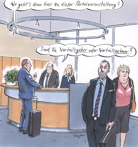 Cartoon: Vorteilsnehmer (medium) by woessner tagged vorteilsnehmer,parteiveranstaltung,korruption,bestechung,hotel,tagung,lobby,politik,vorteilsnehmer,parteiveranstaltung,korruption,bestechung,hotel,tagung,lobby