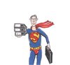Cartoon: büro superman (small) by woessner tagged superman,büro,amt,angestellter,bürokratie,aktenordner,verwaltung,behörde,öffentlicher,dienst