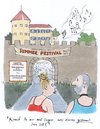 Cartoon: summer festival (small) by woessner tagged summer,festival,konzert,open,air,rock,musik,burg,event,jugend
