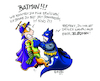 Cartoon: Batman vs. Bloedman (small) by MosesCartoons tagged batman,kino,blöd,superheld