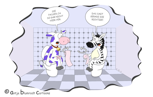 Cartoon: Fiese Fliese (medium) by a-b-c tagged donnerbalken,fliesen,karo,klo,kuh,latrine,lila,milka,streifen,thron,toilette,unterhaltung,wc,zebra,donnerbalken,fliesen,karo,klo,kuh,latrine,lila,milka,streifen,thron,toilette,unterhaltung,wc,zebra