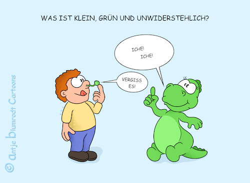 Cartoon: Kindertag (medium) by a-b-c tagged dino,eklig,grün,kinder,kindertag,popel,rätsel,dino,eklig,grün,kinder,kindertag,popel,rätsel