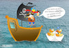Cartoon: Enterhaken (small) by a-b-c tagged papierschiff,befehl,blackbeard,crew,freibeuter,kaperer,käptn,manöver,matrosen,meer,piraten,piratenschiff,schiff,seeleute,seeräuberei,pirat,ente,entern
