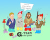 Cartoon: G-Team (small) by a-b-c tagged gnome,gardengnome,nature,ateam,team,teamwork,gardenservice,order,cleanup,abc,series,television,tv