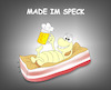 Cartoon: Made im Speck (small) by a-b-c tagged abc,made,speck,wohlstand,geld,reich,leben,highlife,fett,nahrung,insekt