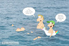 Cartoon: Meerbusen (small) by a-b-c tagged bucht,erdkunde,frau,geographie,landschaft,mann,meer,meerbusen,meeresbucht,urlaub