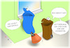 Cartoon: Müllspion (small) by a-b-c tagged müll,mülltonne,abfall,abfallwirtschaft,wertstoff,essen,nahrung,kartoffel,gemüse,hunger,spion,kundschafter,küchenfenster,küche,abc