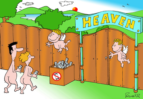 Cartoon: Cellphone in Heaven (medium) by ronaldo tagged cellphone,heaven