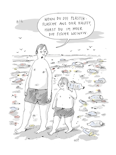 Cartoon: Fische (medium) by Til Mette tagged umwelt,fische,meer