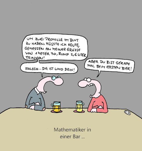 Cartoon: Mathematiker in einer Bar (medium) by CartoonMadness tagged mathematik,bier,promille,math2022