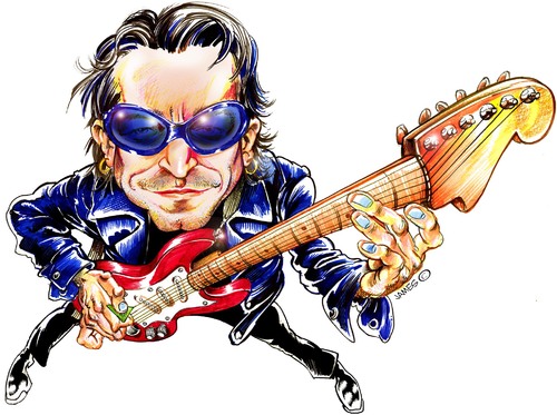 Cartoon: Bono (medium) by JAMEScartoons tagged bono,rock,u2,guitarra,guitar