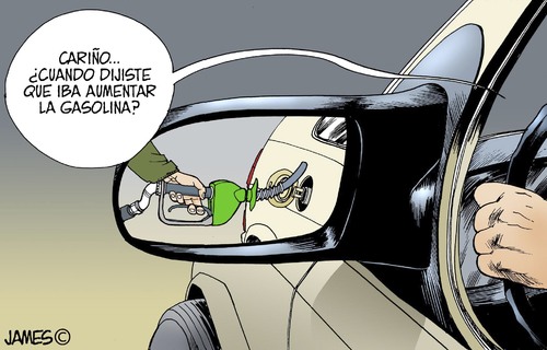 Cartoon: El Gasolinazo (medium) by JAMEScartoons tagged aumento,gasolina,impuestos,gas,james,cartonista,jaime,mercado