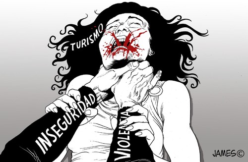 Cartoon: Percepcion Realista (medium) by JAMEScartoons tagged violencia,turismo,inseguridad,mujer,ataque,james,cartonista,jaime,mercado