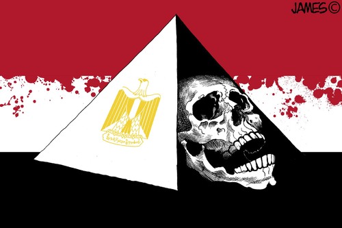 Cartoon: EGIPTO (medium) by JAMEScartoons tagged sangre,guerra,piramide,egipto