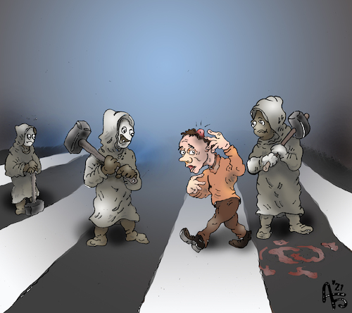 Cartoon: Crosswalk (medium) by Back tagged life,trouble,problem