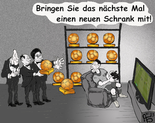 Cartoon: Goldenen Ball (medium) by Back tagged goldenenball,messi,fußball,cartoon,sport,fussball