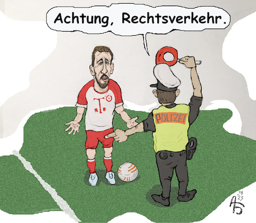 Cartoon: Harry Kane in Bayern (medium) by Back tagged harrykane,bundesliga,bayern,fußball,football