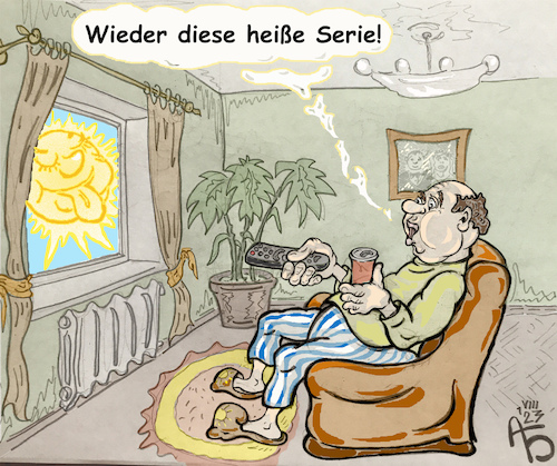 Cartoon: Heiße Serie (medium) by Back tagged cartoon,hitze,europa,temperatur,wärmegrad,sommer