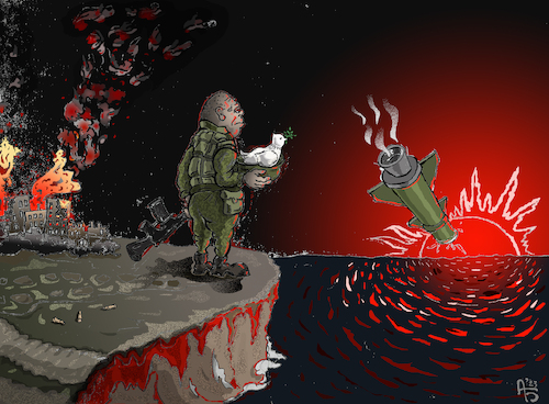 Cartoon: Jetzt hier ist ein Sieg (medium) by Back tagged krieg,apocalypse,frieden,war,apokalypse,piece,konflikt