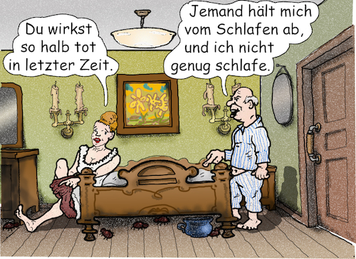 Cartoon: Kleiner Helferen (medium) by Back tagged bettwanzen,potenzmittel,sexleben