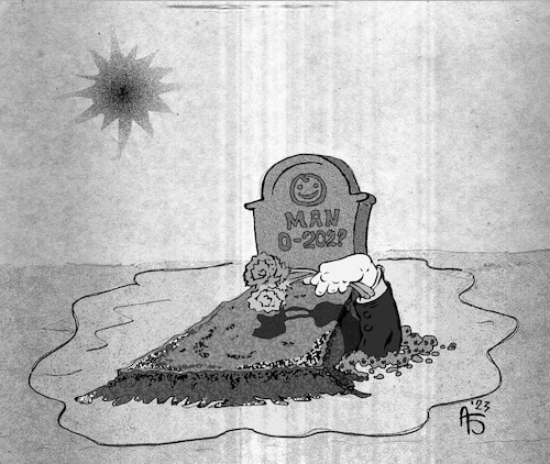 Cartoon: Letzter Mann (medium) by Back tagged mann,menschheit,krise,zivilisation