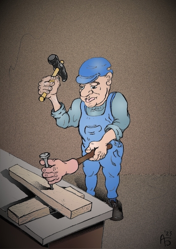 Cartoon: Sicherheitstechnik (medium) by Back tagged sicherheitstechnik,verletzungen,arbeit,sicherheit