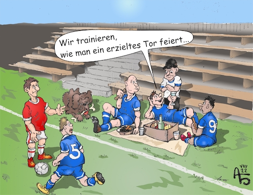 Cartoon: Trainieren (medium) by Back tagged trainieren,tor,fußball,football,soccer,sport,torjubel