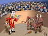 Cartoon: Dartscorrida (small) by Back tagged tierquälereien,show,stierkämpfer,darts,corrida,stierkampf,spanien