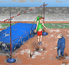 Cartoon: Er ging zum Rekord (small) by Back tagged sport,niederlage,malheur,stabhochsprung,leichtathletik