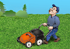 Cartoon: Friseur mit Rasenmäher (small) by Back tagged friseur,frisör,beruf,arbeitsschutz,arbeit,haarschnitt,rasenmäher,gärtner