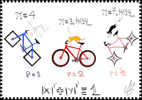 Cartoon: P-Bikes (medium) by Mitzyringato tagged math2022