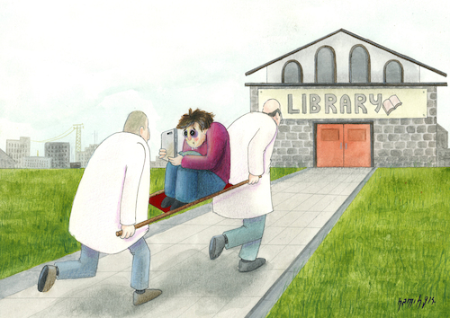 Cartoon: first aid (medium) by hamitgis tagged first,aid,book,hamit,hamitgis