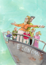 Cartoon: economic (small) by hamitgis tagged economic,crisis,titanic,parody,family,poverty,survival,sinking,ship,middle,class,social,satire,population,hamit,hamitgis,gis,cartton,art,drawing