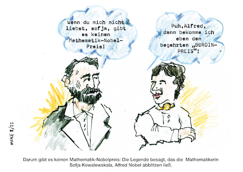 Cartoon: Alfred und Sofia (medium) by MIKE GRUNZKE tagged math2022