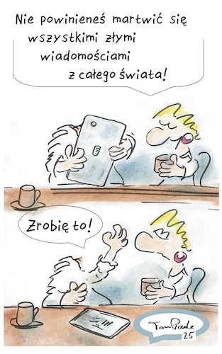 Cartoon: Bezgtowy (medium) by TomPauLeser tagged wiadomosci,ze,swiat