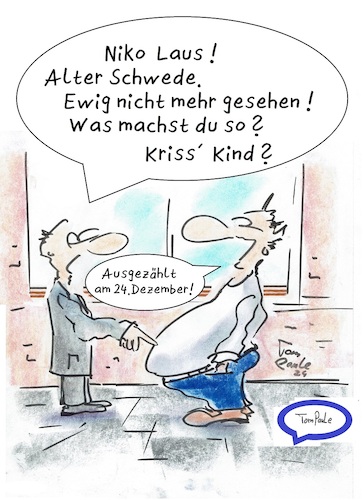 Cartoon: Frohe Weihnachten! (medium) by TomPauLeser tagged weihnachten,fettbauch,fett,christkind,nikolaus,feiertag,lange,nicht,mehr,gesehen,schulfreunde,klassenkameraden,freunde,alte,treff,treffen,begegnung,zufällig,zufall