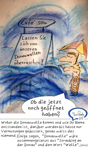 Cartoon: Gebäck (medium) by TomPauLeser tagged kuchen,donauwelle,ufer,uferpromenade,welle,donau,flut,hochwasser,donauhochwasser,gebäck