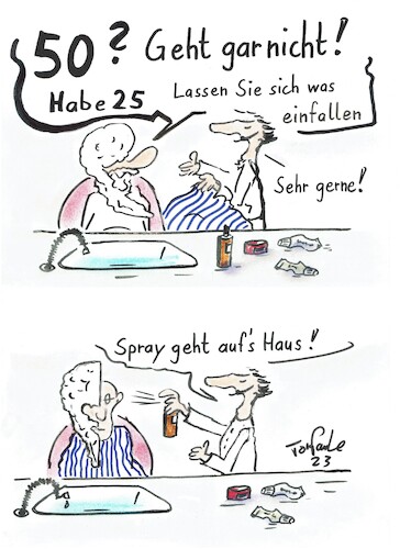 Cartoon: Neulich beim Friseur (medium) by TomPauLeser tagged friseur,barbier,kosten,haarschnitt,bartschnitt,friseursalon,frisörmeister,friseurmeisterin,salon