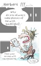 Cartoon: Snapshots (small) by TomPauLeser tagged photo,herbert,ugly,snapshots,unsightly,kitchen,smartphone,beauty,beatyful