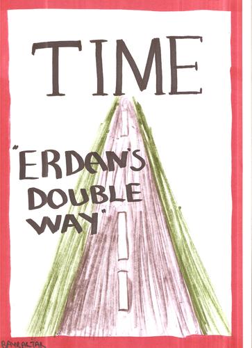 Cartoon: Erdogan s double way (medium) by Seydi Ahmet BAYRAKTAR tagged erdogan,double,way