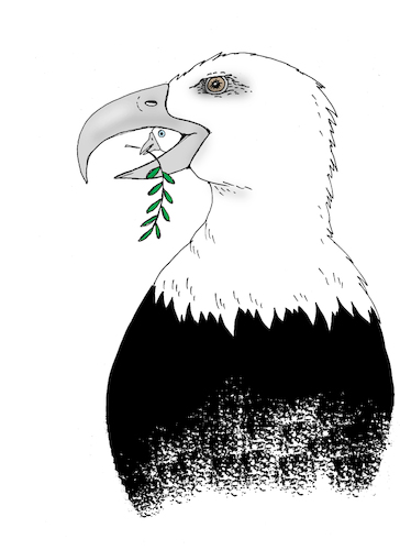 Cartoon: emblem of America (medium) by Tarasenko  Valeri tagged seagle,hunting,peace,war
